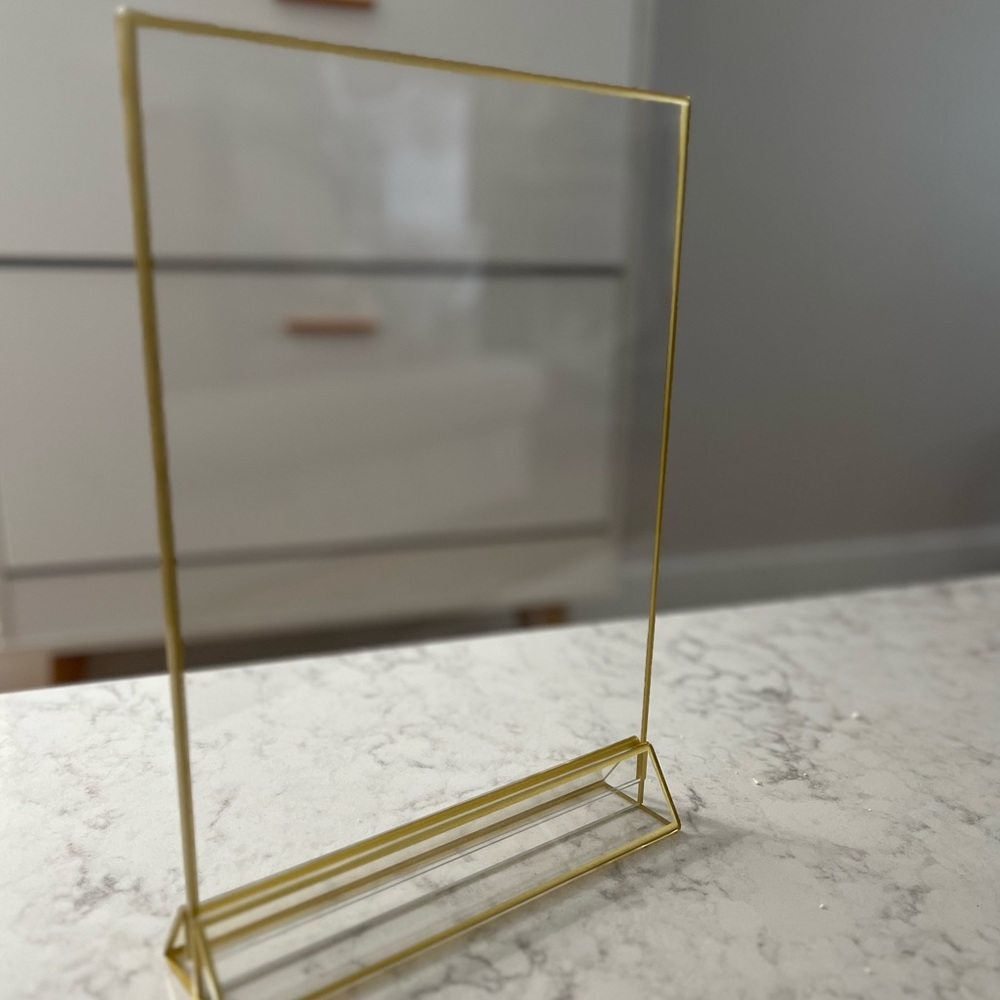 8.5 x 11 Acrylic Sign Holder with Gold Frames